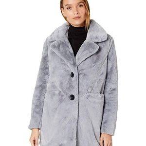 NWT SAM EDELMAN Faux Fur Teddy Coat Blue Small